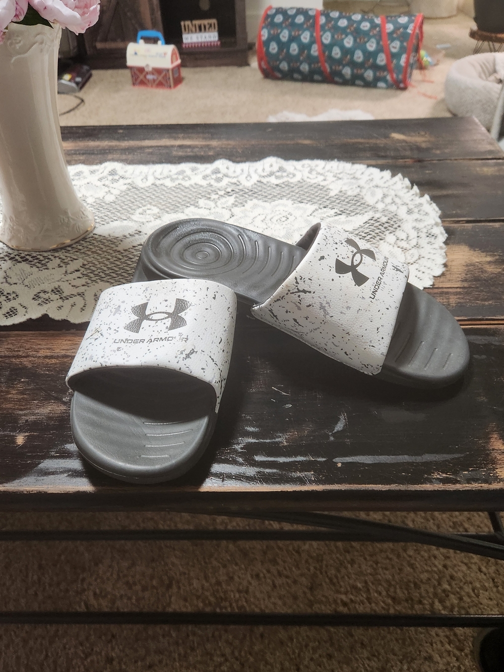 Under Armour Ansa Slide "White Jet Gray Speckled" Sandals